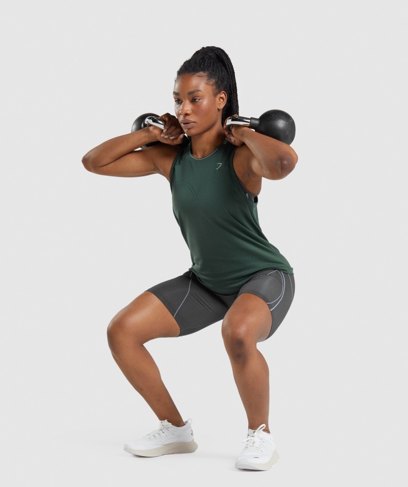 Gymshark Apex Sømløs Tank Obsidian Grønn-agurk Grønn