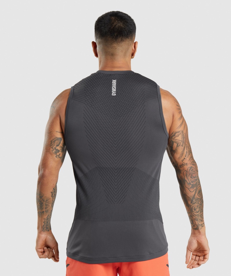Gymshark Apex Sømløs Tank Onyx Grå-svart