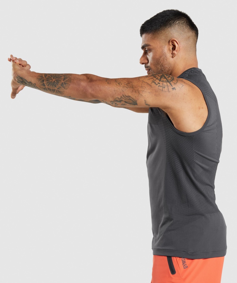 Gymshark Apex Sømløs Tank Onyx Grå-svart