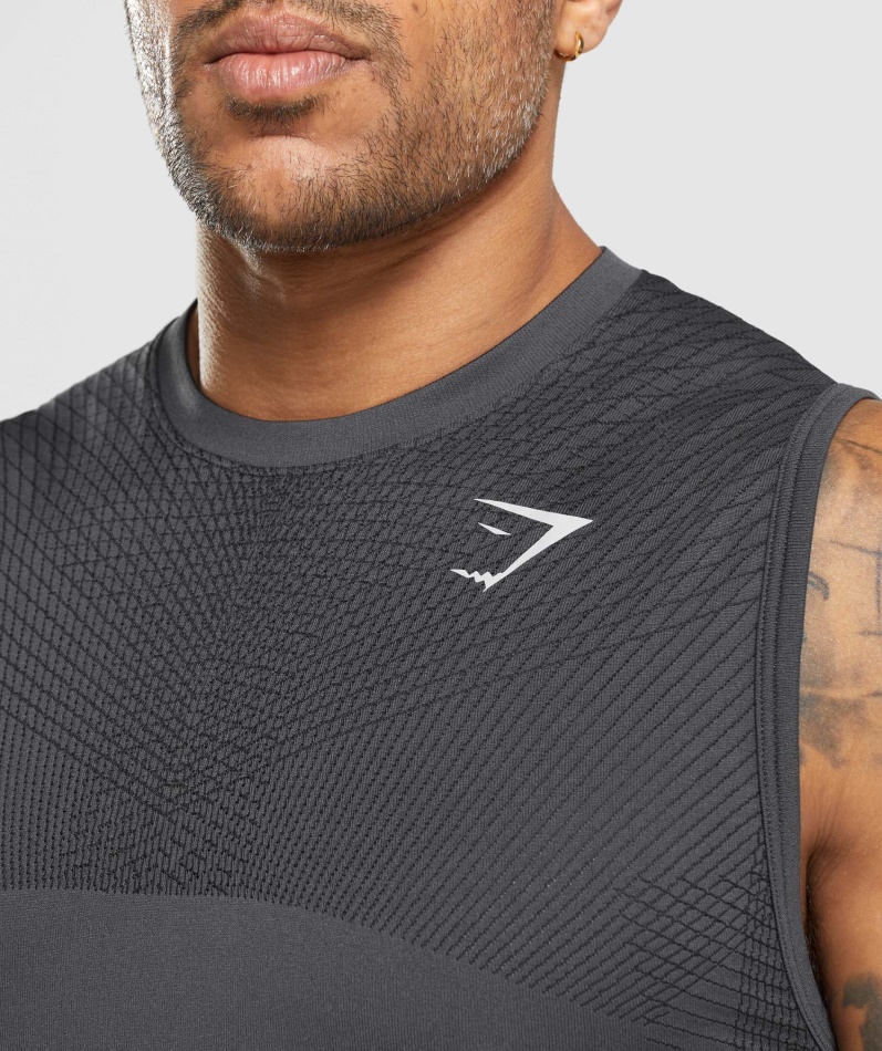 Gymshark Apex Sømløs Tank Onyx Grå-svart