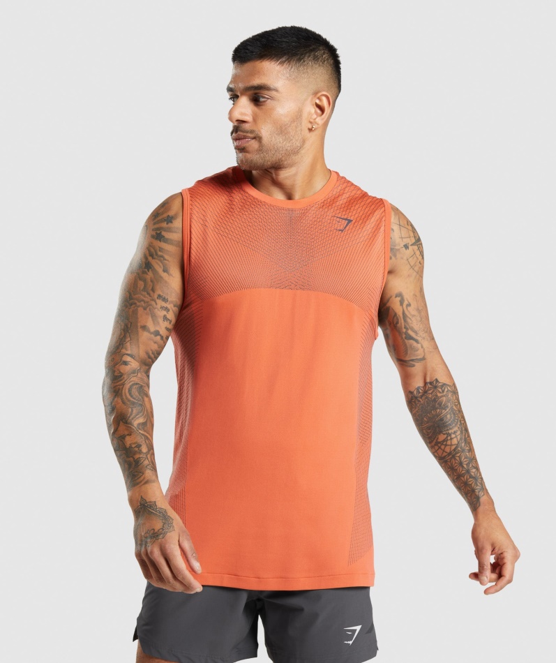 Gymshark Apex Sømløs Tank Papaya Oransje-onyx Grå
