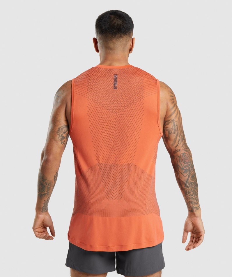 Gymshark Apex Sømløs Tank Papaya Oransje-onyx Grå