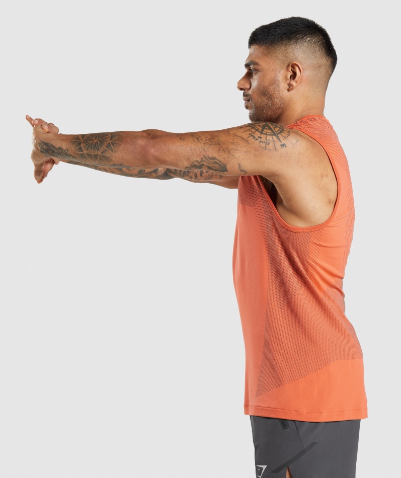 Gymshark Apex Sømløs Tank Papaya Oransje-onyx Grå