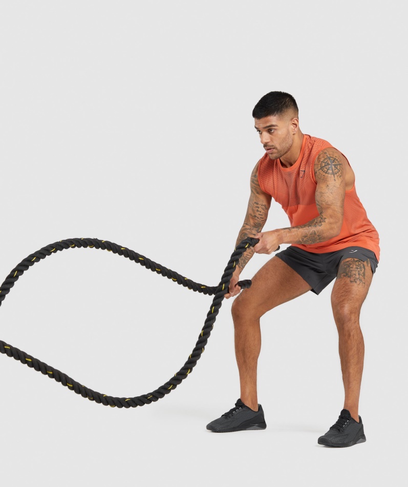 Gymshark Apex Sømløs Tank Papaya Oransje-onyx Grå