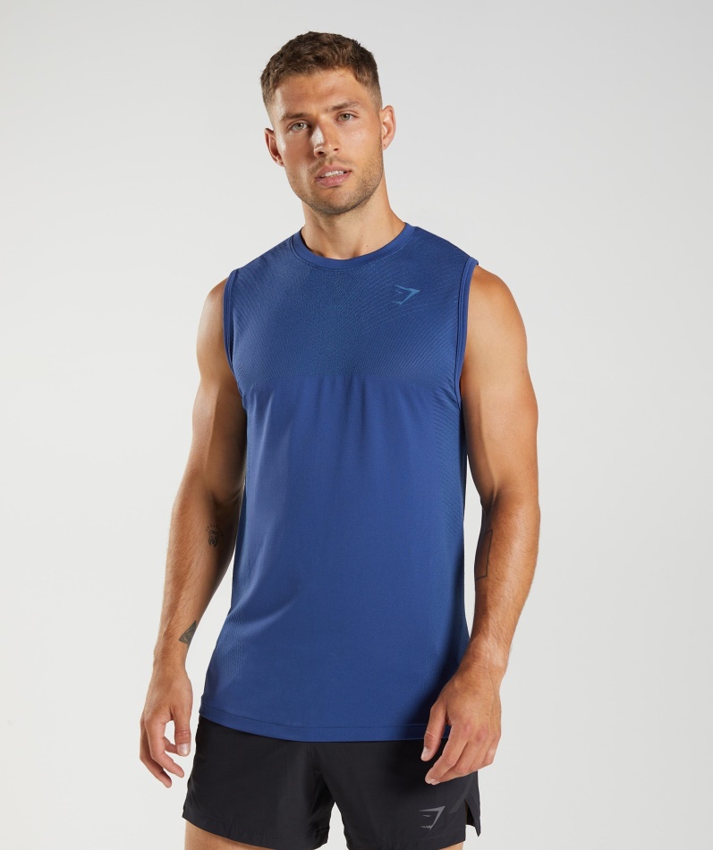 Gymshark Apex Sømløs Tank Stellar Blue-lakeside Blue