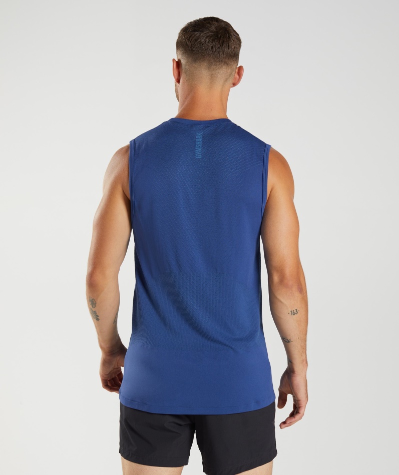 Gymshark Apex Sømløs Tank Stellar Blue-lakeside Blue