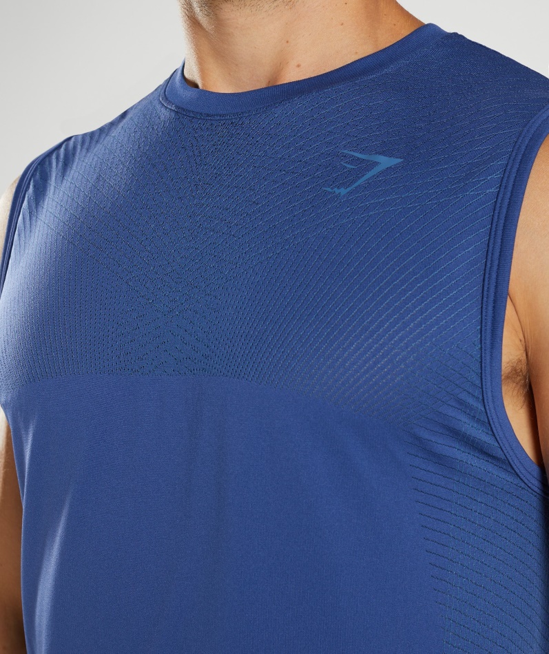 Gymshark Apex Sømløs Tank Stellar Blue-lakeside Blue