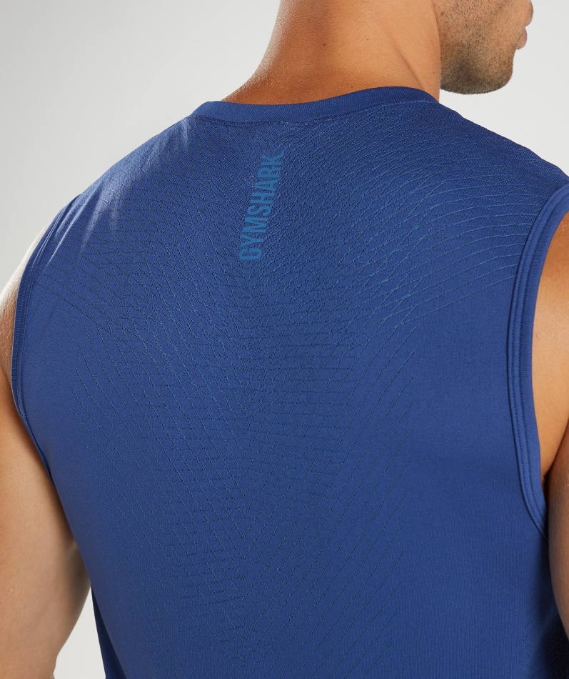 Gymshark Apex Sømløs Tank Stellar Blue-lakeside Blue