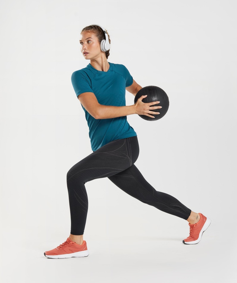 Gymshark Apex Sømløs Topp Atlantic Blue-hai Blue