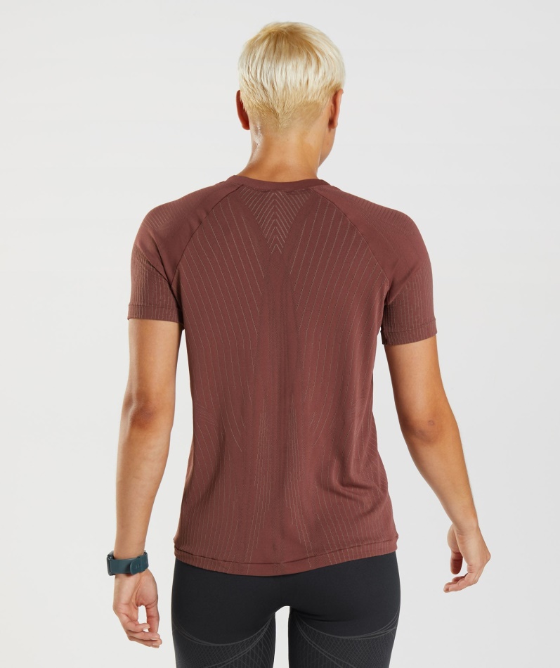 Gymshark Apex Sømløs Topp Kirsebærbrun-trøffelbrun