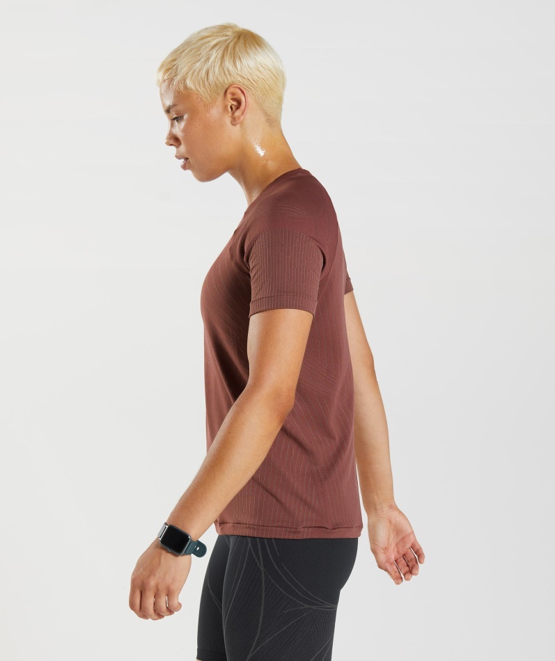 Gymshark Apex Sømløs Topp Kirsebærbrun-trøffelbrun