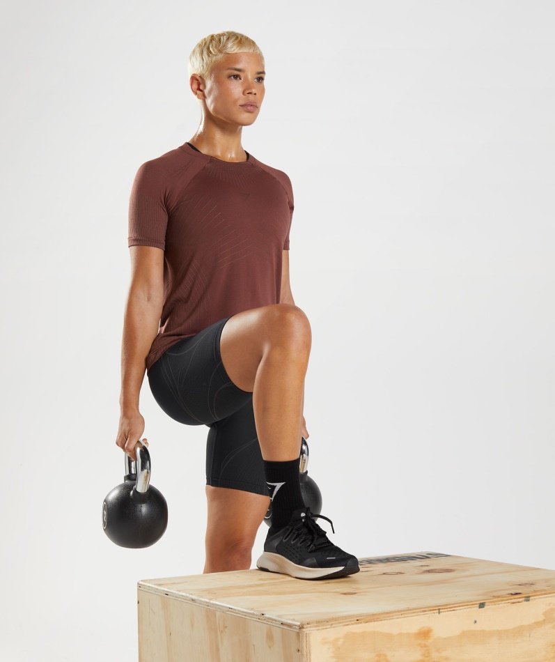 Gymshark Apex Sømløs Topp Kirsebærbrun-trøffelbrun