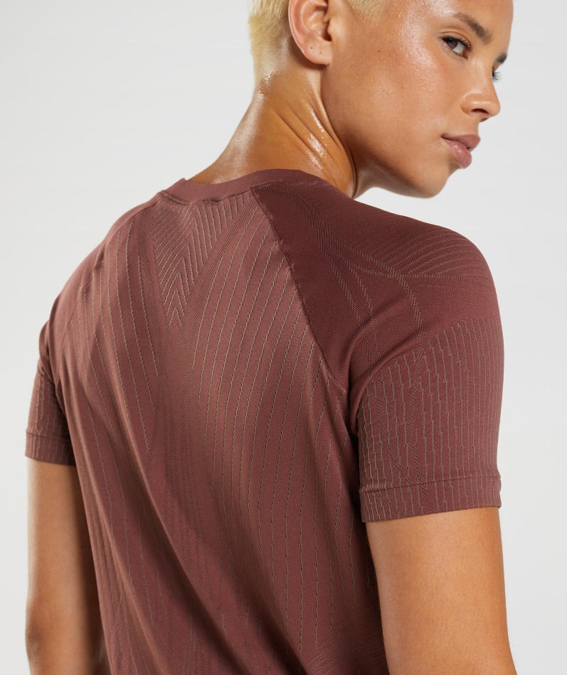 Gymshark Apex Sømløs Topp Kirsebærbrun-trøffelbrun