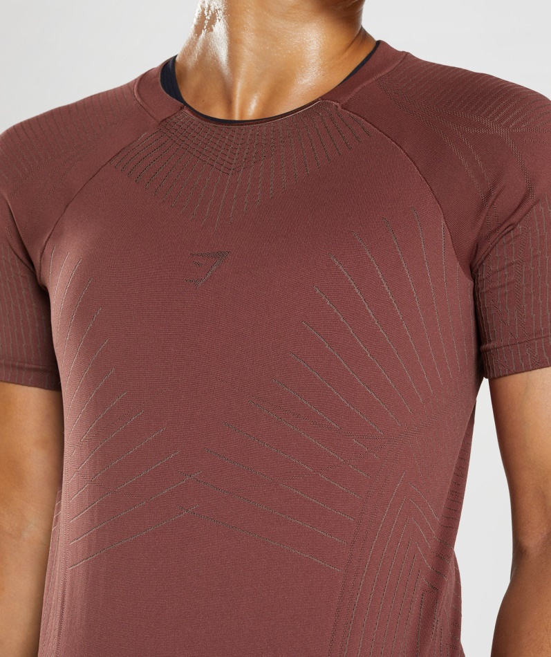 Gymshark Apex Sømløs Topp Kirsebærbrun-trøffelbrun
