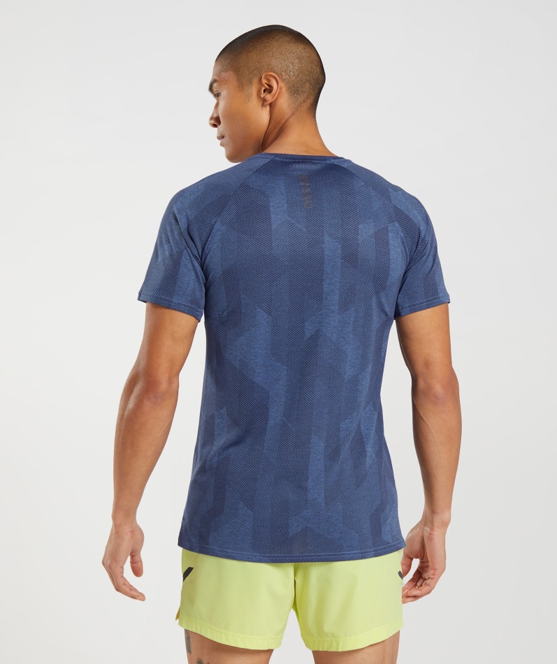 Gymshark Apex T-skjorte Onyx Grå-baneblå