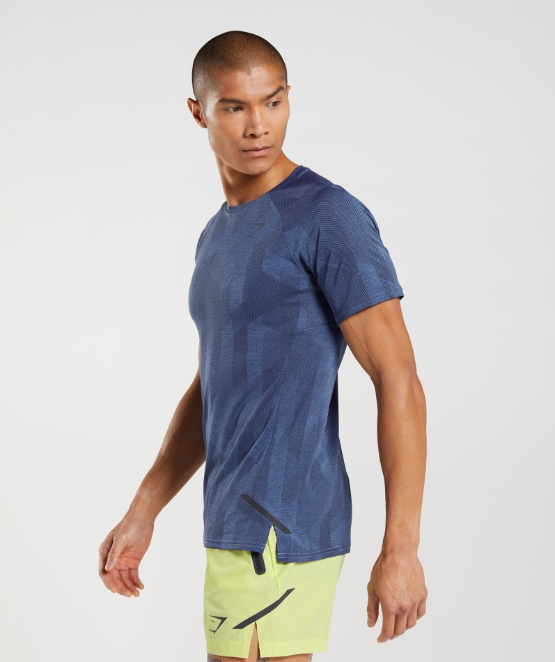 Gymshark Apex T-skjorte Onyx Grå-baneblå