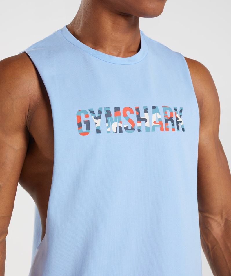 Gymshark Apollo Infill Drop Arm Tank Månestein Blå