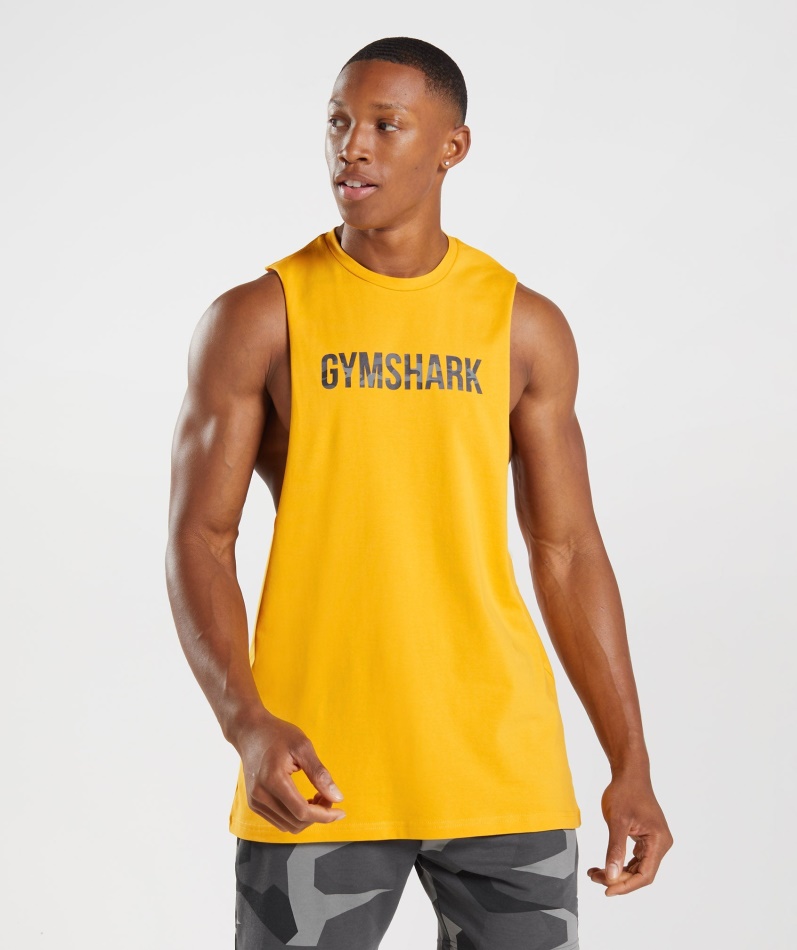 Gymshark Apollo Infill Drop Arm Tank Safran Gul