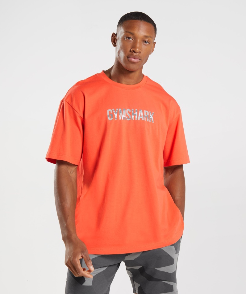 Gymshark Apollo Infill Overdimensjonert T-skjorte Papaya Oransje