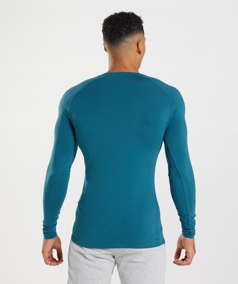 Gymshark Apollo Langermet T-skjorte Atlantic Blue