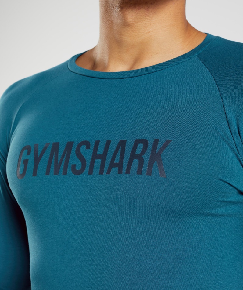 Gymshark Apollo Langermet T-skjorte Atlantic Blue