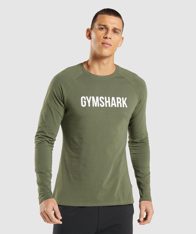 Gymshark Apollo Langermet T-skjorte Kjerne Oliven