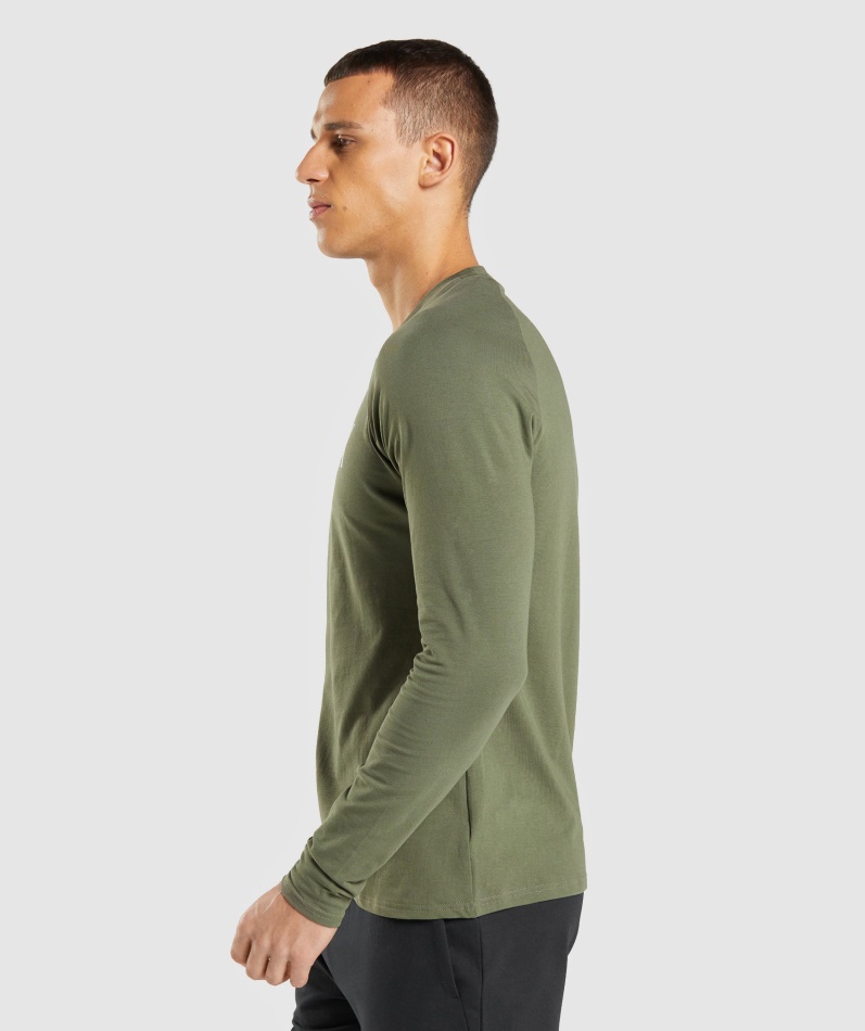 Gymshark Apollo Langermet T-skjorte Kjerne Oliven