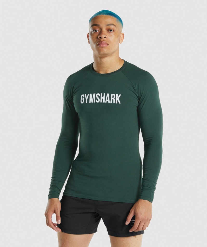 Gymshark Apollo Langermet T-skjorte Mørkegrønn