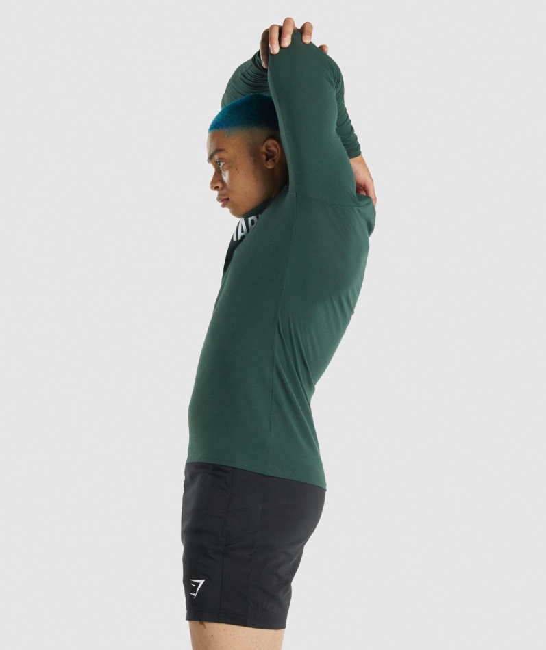 Gymshark Apollo Langermet T-skjorte Mørkegrønn