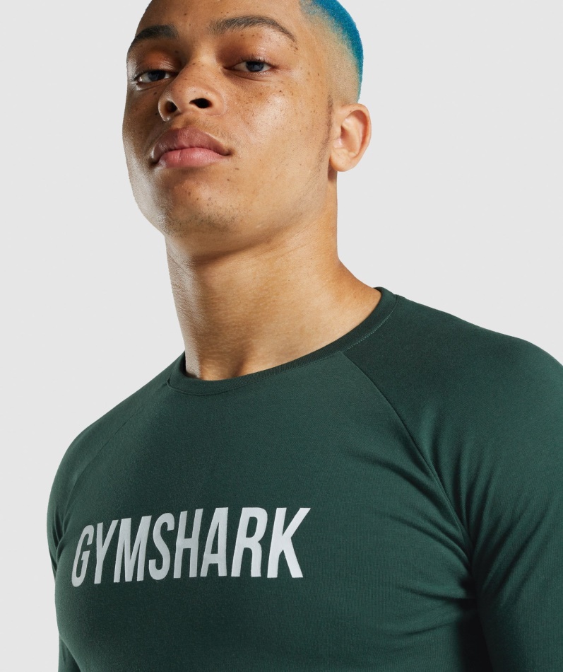 Gymshark Apollo Langermet T-skjorte Mørkegrønn