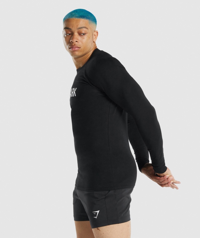Gymshark Apollo Langermet T-skjorte Herre Svart