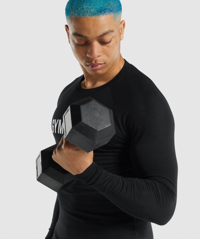 Gymshark Apollo Langermet T-skjorte Herre Svart