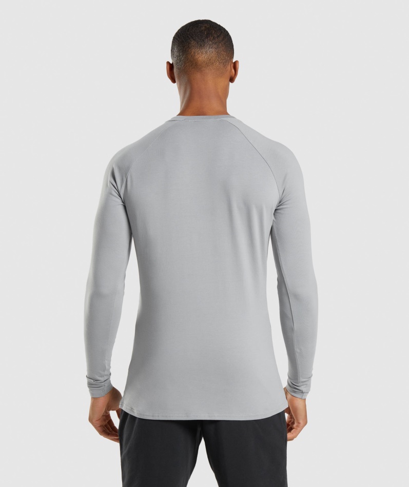 Gymshark Apollo Langermet T-skjorte Menn Smokey Grå
