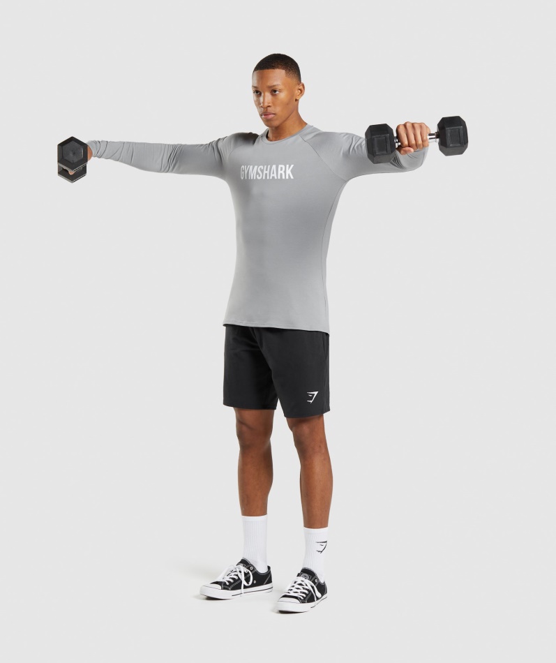 Gymshark Apollo Langermet T-skjorte Menn Smokey Grå