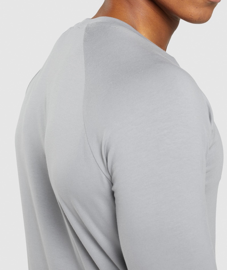 Gymshark Apollo Langermet T-skjorte Menn Smokey Grå