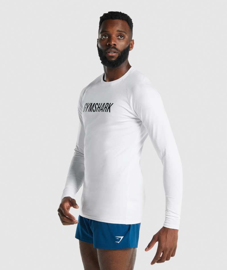 Gymshark Apollo Langermet T-skjorte Herre Hvit