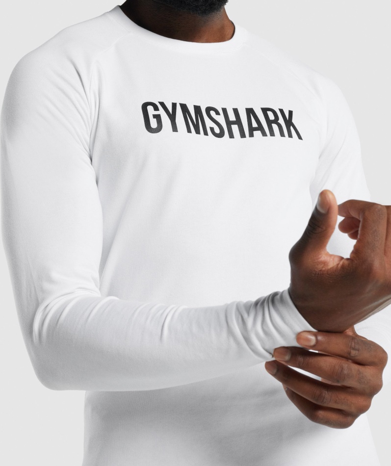 Gymshark Apollo Langermet T-skjorte Herre Hvit