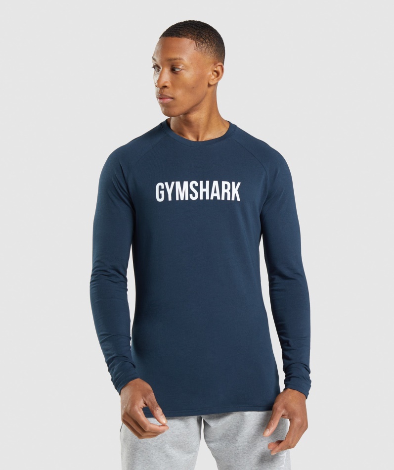 Gymshark Apollo Langermet T-skjorte Marine