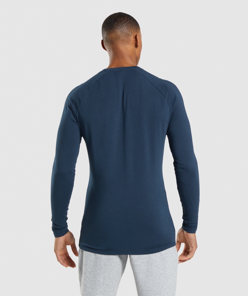 Gymshark Apollo Langermet T-skjorte Marine