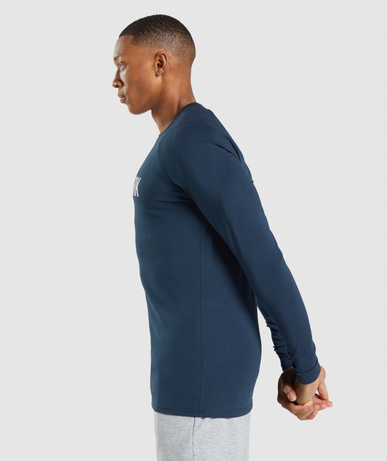 Gymshark Apollo Langermet T-skjorte Marine
