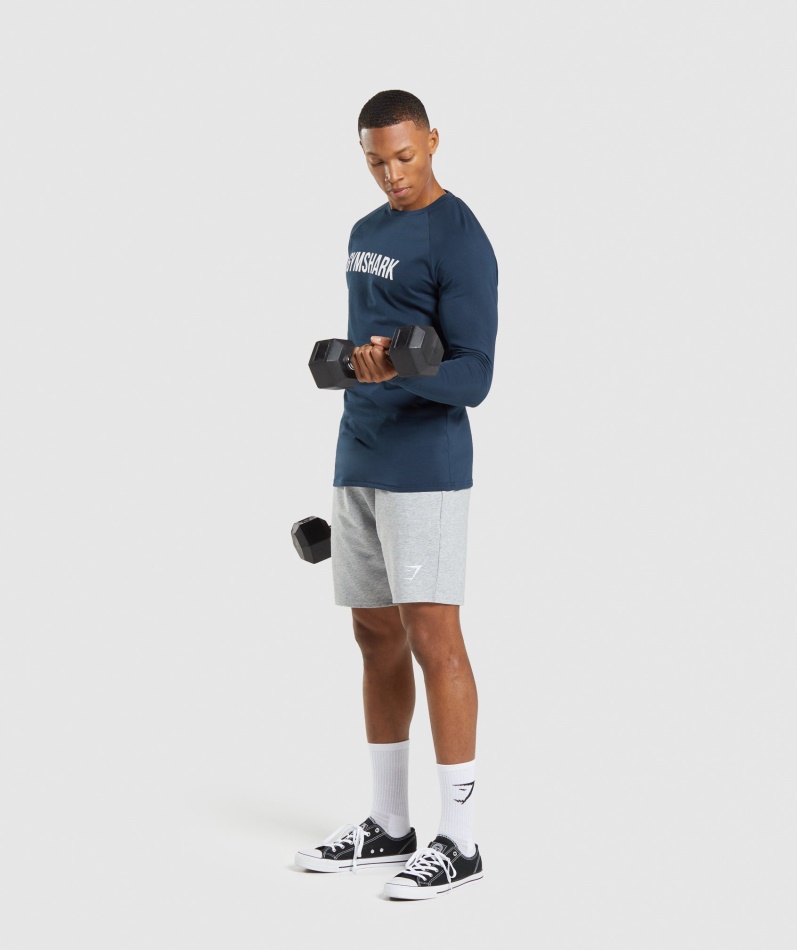 Gymshark Apollo Langermet T-skjorte Marine