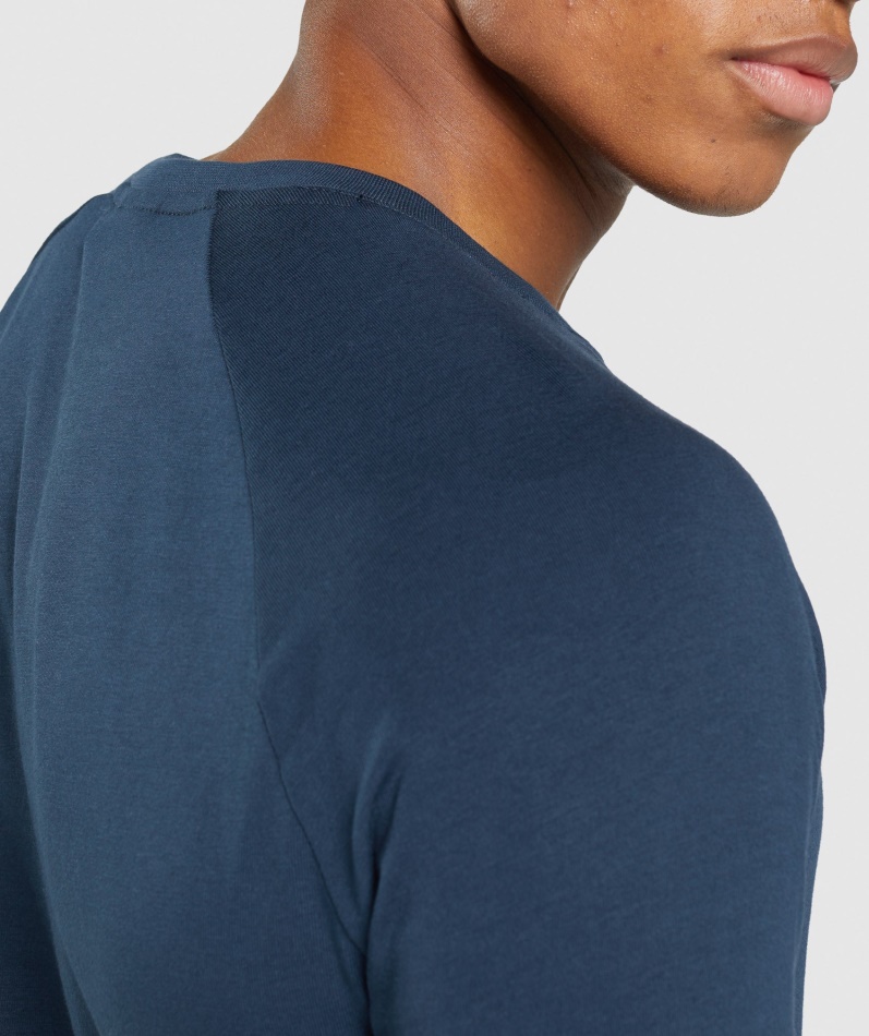 Gymshark Apollo Langermet T-skjorte Marine