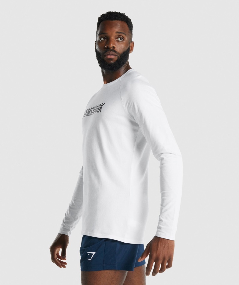 Gymshark Apollo Langermet T-skjorte Hvit