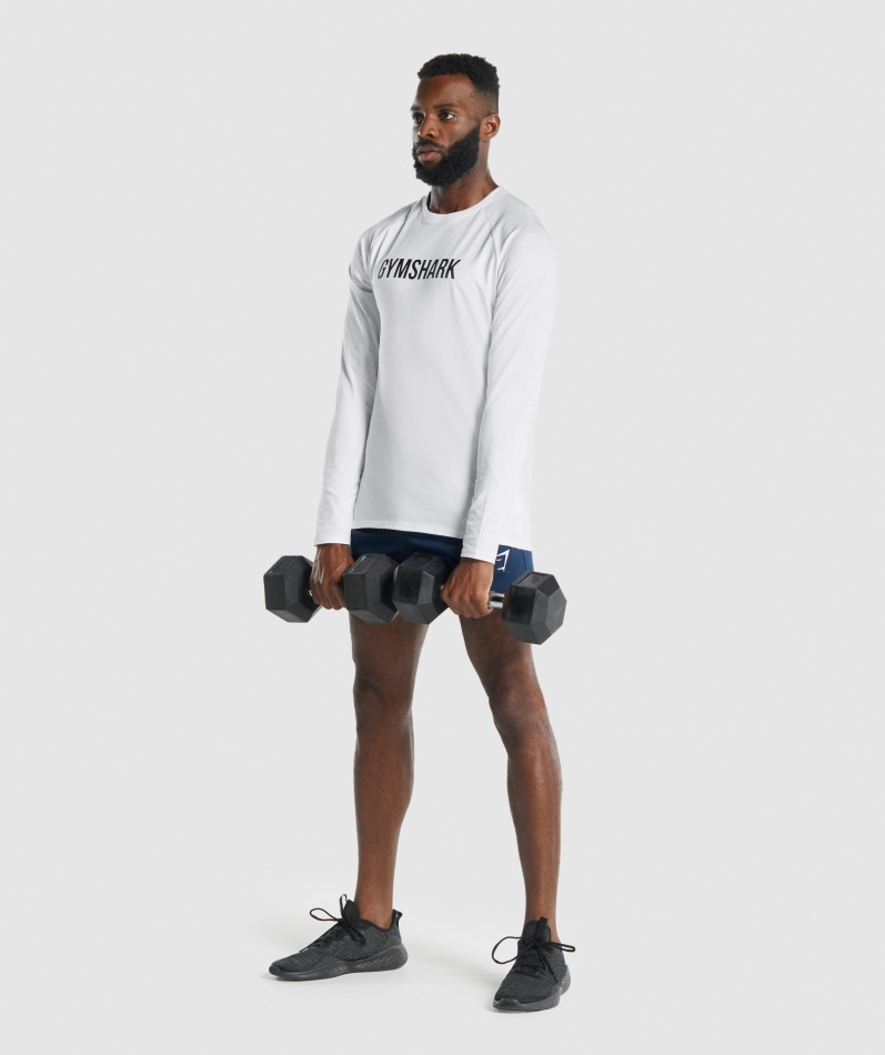 Gymshark Apollo Langermet T-skjorte Hvit