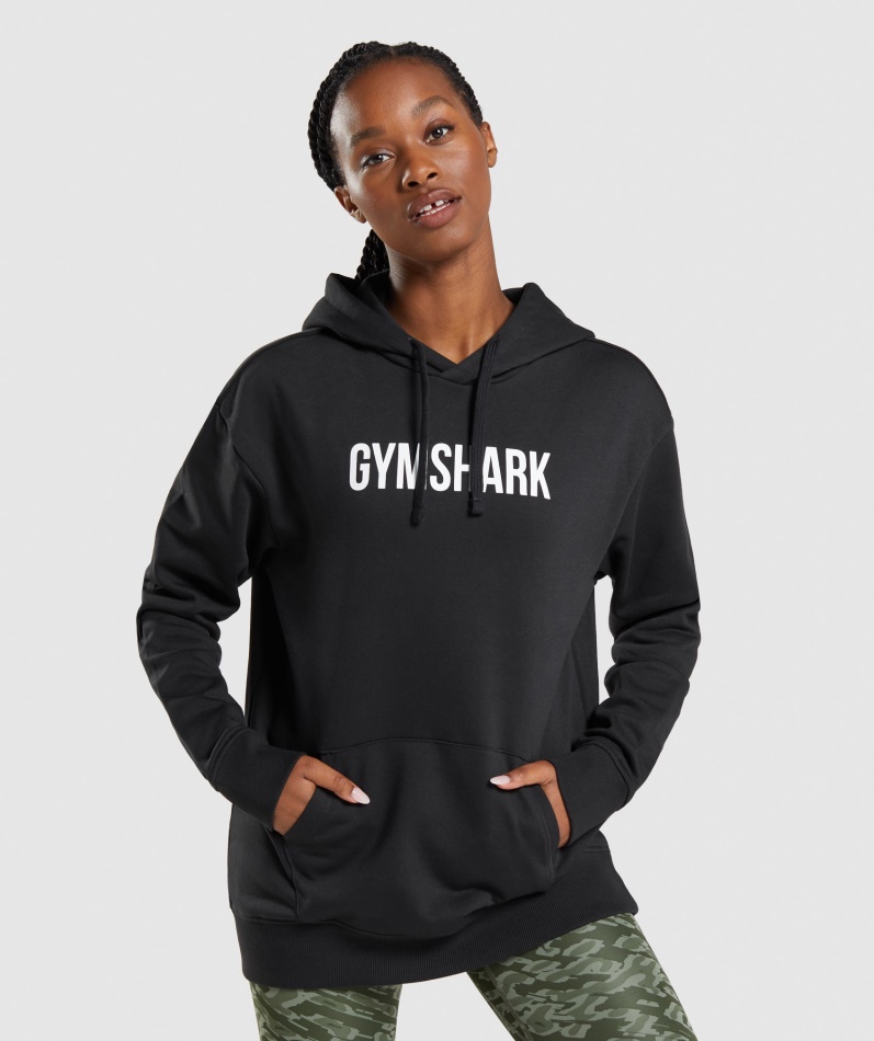 Gymshark Apollo Oversized Hettegenser Svart