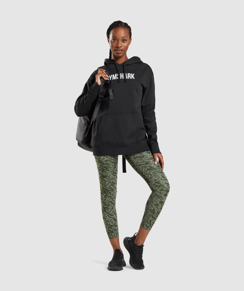 Gymshark Apollo Oversized Hettegenser Svart