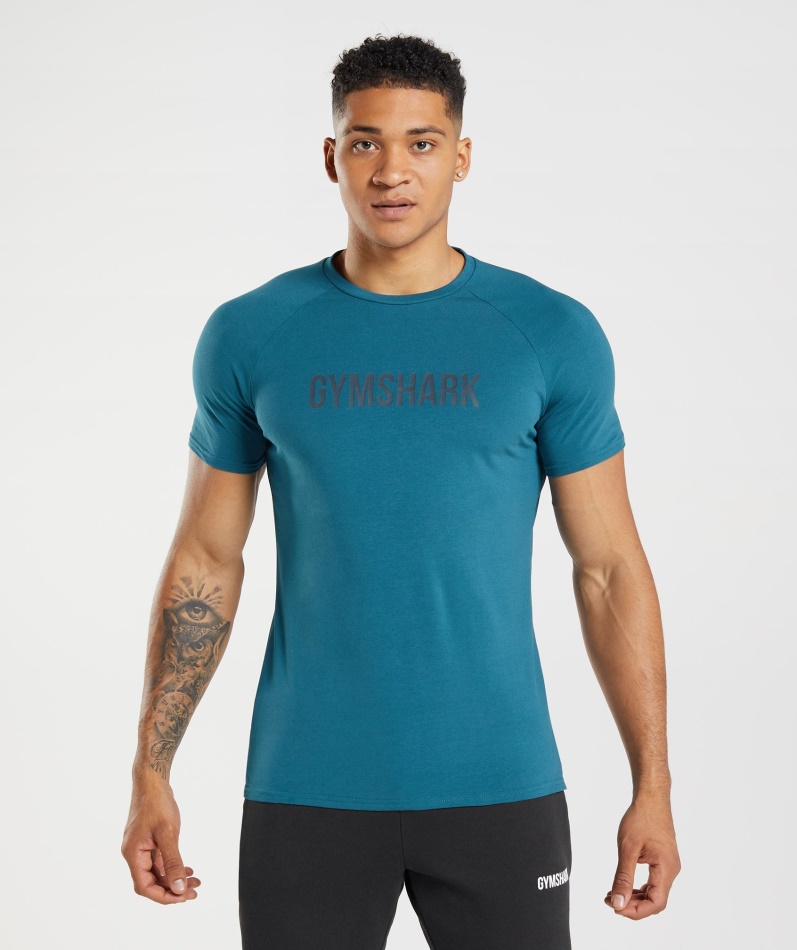 Gymshark Apollo T-skjorte Herre Atlantic Blue