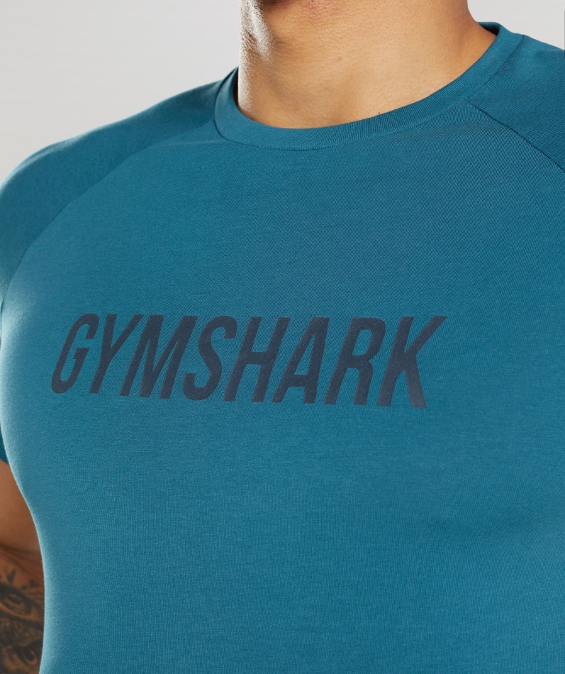 Gymshark Apollo T-skjorte Herre Atlantic Blue