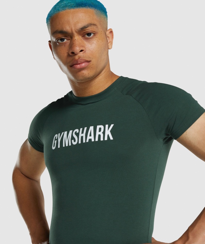 Gymshark Apollo T-skjorte Herre Mørkegrønn