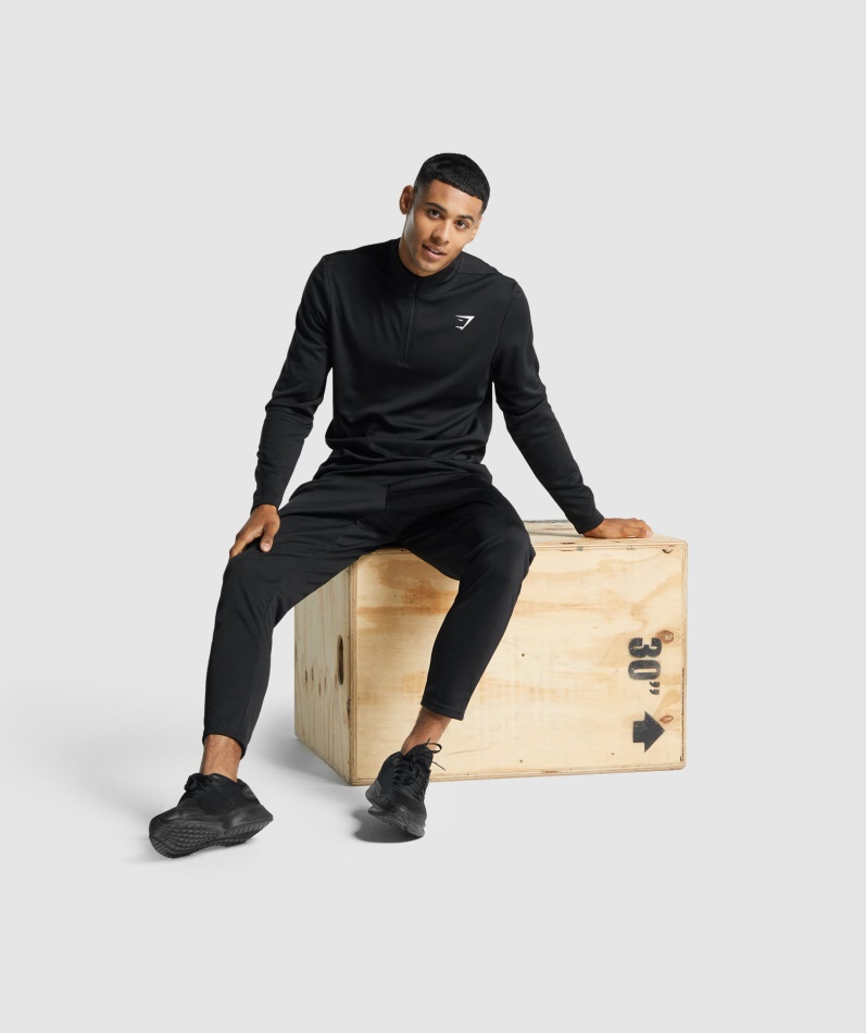 Gymshark Ankomst 1/4 Genser Med Glidelås Svart